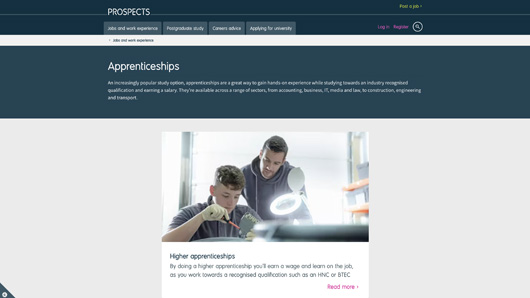 Prospects apprenticeships