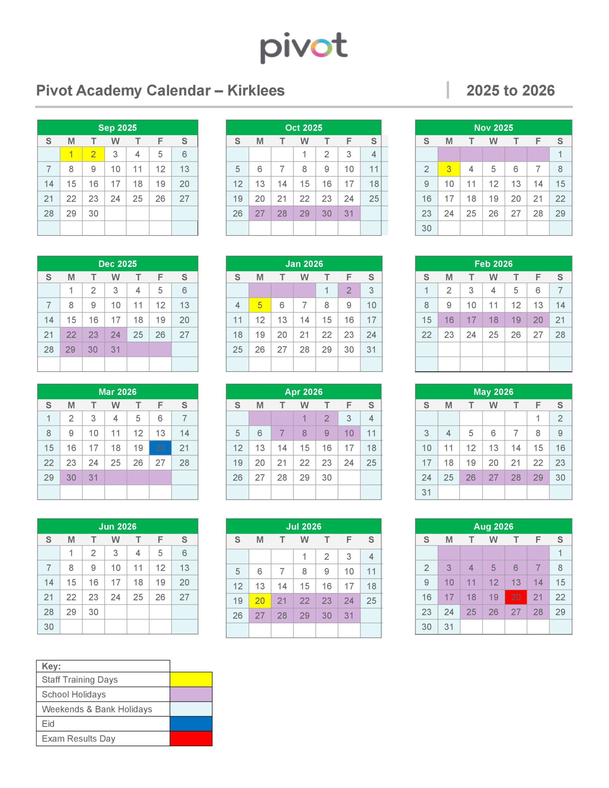 Kirkless Acadamies Term Dates
